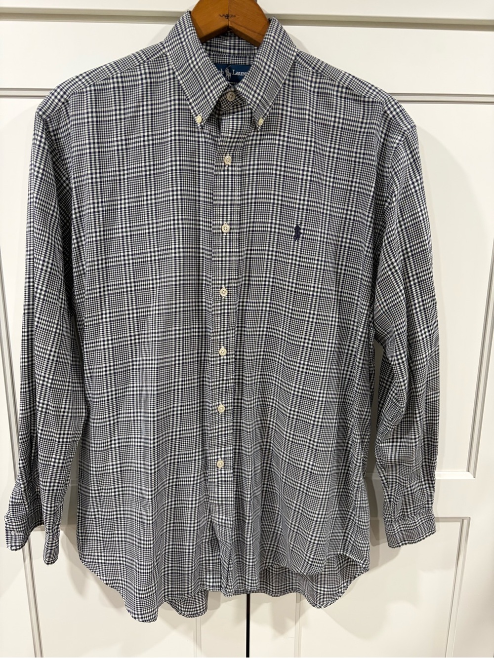 Ralph Lauren Black and White Glen Plaid Button-Down Shirt